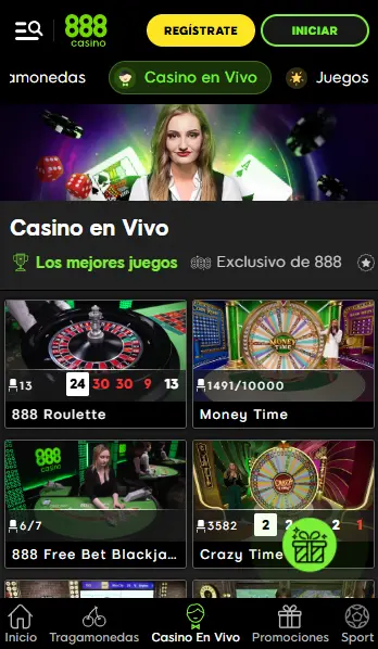 Bónus disponíveis na versão móvel do 888CASINO
