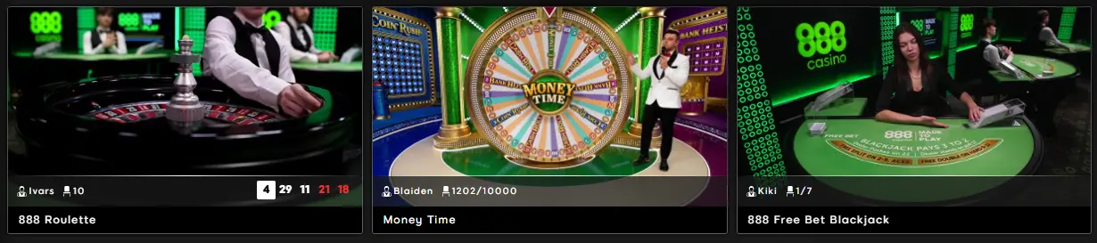 Estúdios e fornecedores 888CASINO
